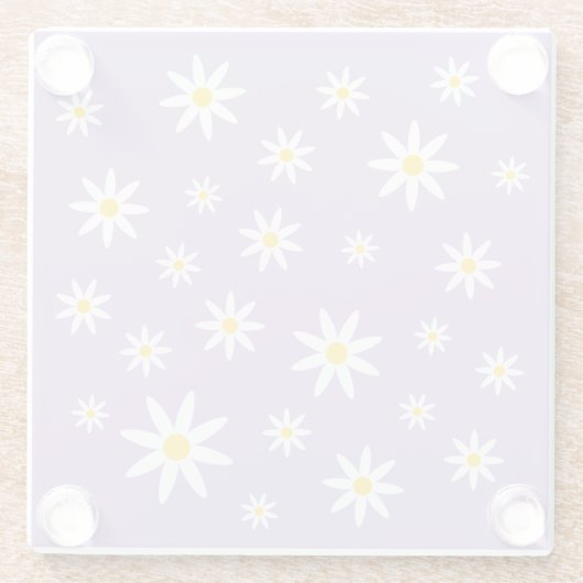 Lila Daisy Glass Untersetzer (Rückseite)