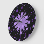 Lila Daisy-Kette-Muster-Wandleuchte Große Wanduhr (Winkel)