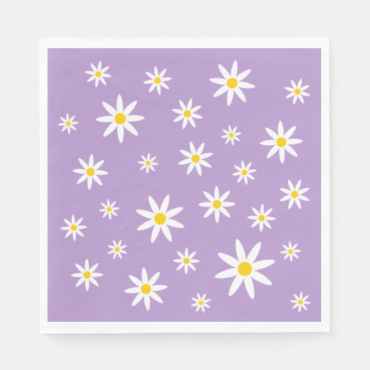 Lila Daisy Paper Napkins Serviette (Vorderseite)