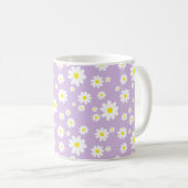 Lila Daisy Pattern Frühjahrskaffee Kaffeetasse (VorderseiteRechts)
