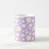 Lila Daisy Pattern Frühjahrskaffee Kaffeetasse (Mittel)