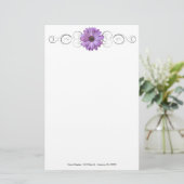 Lila Daisy Personalisiert Stationery Briefpapier (Stehend Vorderseite)