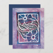 Lila Daisy Printmaking Carving Kunstgrün (Vorne/Hinten)