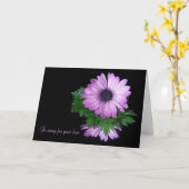 Lila Daisy Reflection Beileid Karte (Gelbe Blume)