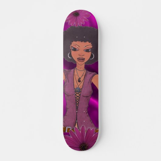 Lila Daisy Retro Girl Skateboard (Vorne)