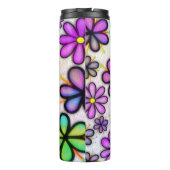 Lila Daisy Retro Thermosbecher (Rückseite)