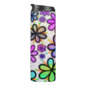 Lila Daisy Retro Thermosbecher (Nach rechts gedreht)