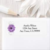 Lila Daisy-Rücksendeadresse-Label (Insitu)