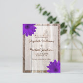 Lila Daisy Rustic Barn Save the Date (Stehend Vorderseite)