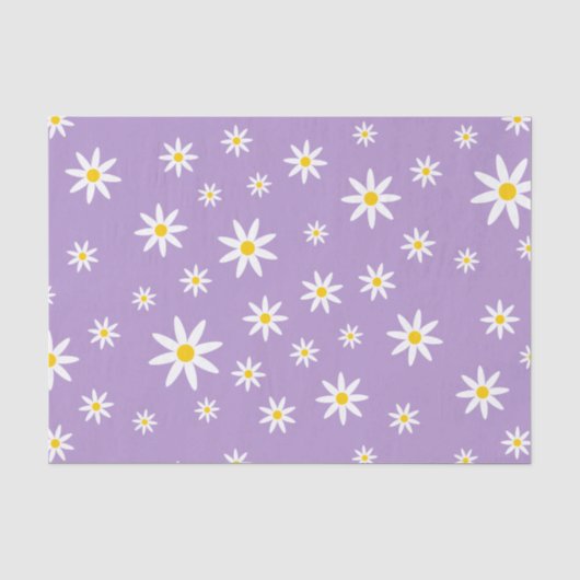 Lila Daisy Tissue Paper Seidenpapier (Vorderseite)