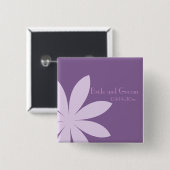 Lila Daisy Wedding Button (Vorne & Hinten)