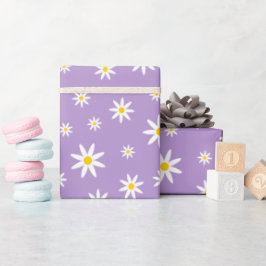 Lila Daisy Wrapping Paper Geschenkpapier