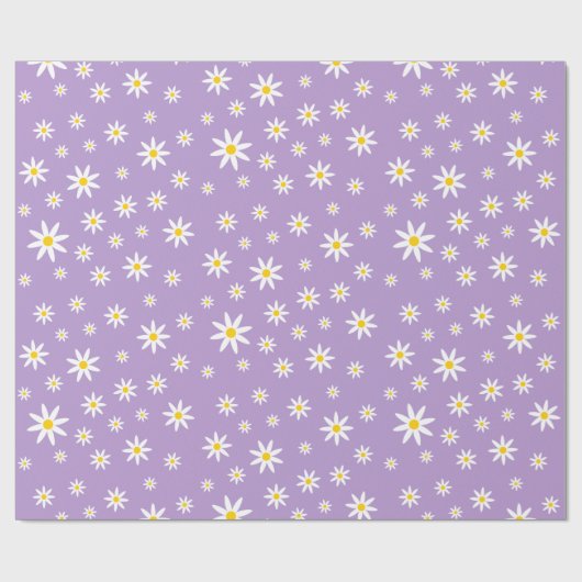 Lila Daisy Wrapping Paper Geschenkpapier (Flach)