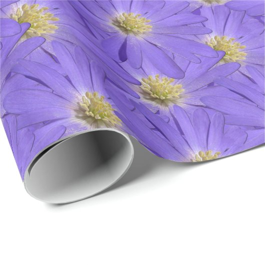 Lila Daisy Wrapping Paper personalisiert Geschenkp Geschenkpapier (Rolleneckpunkt)