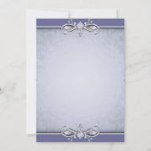 Lila Damask 50. Geburtstagsparty Einladung (Rückseite)