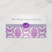 Lila Damask, amethystische Hochzeitsfotografie, Pl Platzkarte (Rückseite)