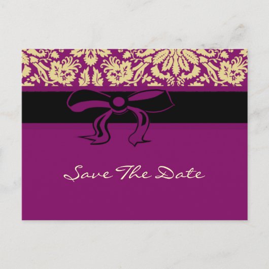 Lila Damask Ankündigungspostkarte (Vorderseite)