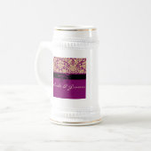Lila Damask Bierglas (Vorderseite Links)