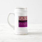 Lila Damask Bierglas (Links)