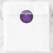 Lila Damask & Bow Sweet 16 Umschlag Aufkleber (Tasche)