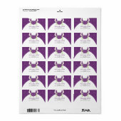 Lila Damask-Brautparty Adressaufkleber (Vorne)