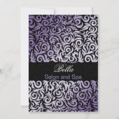 lila Damask Business Danke Cards (Vorderseite)