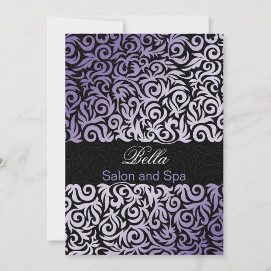 lila Damask Business Danke Cards (Vorderseite)