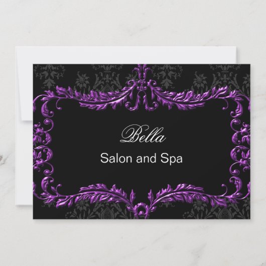 lila Damask Business Danke Cards (Vorderseite)