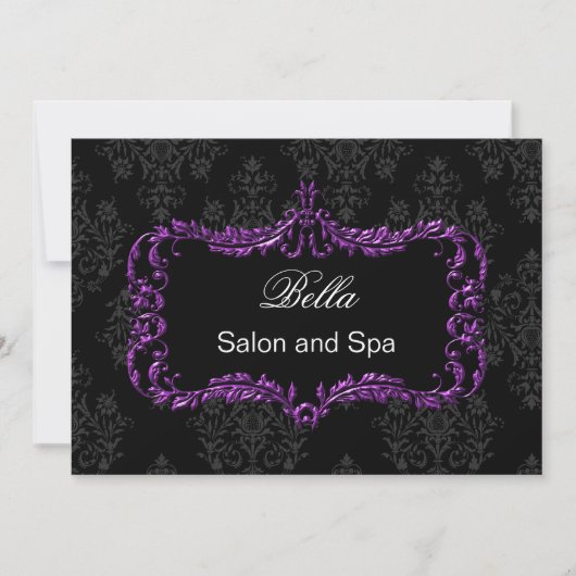 lila Damask Business Danke Cards (Vorderseite)