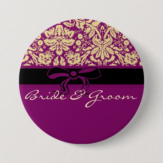 Lila Damask Button (Vorderseite)