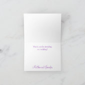 Lila Damask Custom Dankeschön Card Dankeskarte (Innenseite)