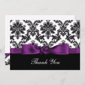 lila Damask Dankeschön-Karten Dankeskarte (Vorne/Hinten)