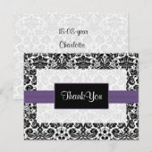 lila Damask Dankeschön-Karten Postkarte (Vorne/Hinten)