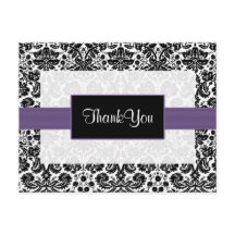 lila Damask Dankeschön-Karten