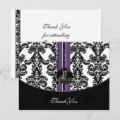 lila Damask Dankeschön-Karten Postkarte (Vorne/Hinten)