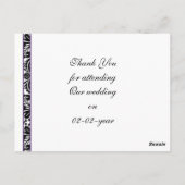 lila Damask Dankeschön-Karten Postkarte (Rückseite)