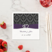 Lila Damask Diamante Wedding Classic Serviette (Beispiel)