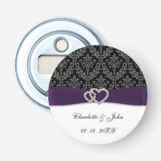 Lila Damask Diamante Wedding Flaschenöffner