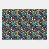 Lila Damask Floral Geschenkpapier Set (Vorderseite 3)