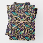 Lila Damask Floral Geschenkpapier Set (Beispiel)