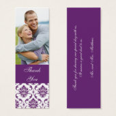 Lila Damask Foto Wedding Danke Ihnen für Tag (Vorne & Hinten)