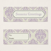 Lila Damask-Gift-Tags, Visitenkarten (Vorne & Hinten)