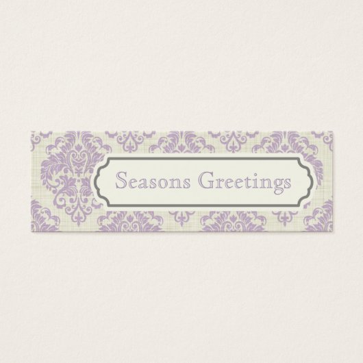 Lila Damask-Gift-Tags, Visitenkarten (Vorderseite)