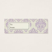 Lila Damask-Gift-Tags, Visitenkarten (Rückseite)