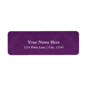 Lila Damask Glam Address Labels