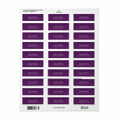 Lila Damask Glam Address Labels (Vorne)