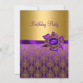 Lila Damask Jewel Geburtstagsparty 🎉 Einladungen (Vorderseite)