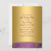 Lila Damask Jewel Geburtstagsparty 🎉 Einladungen (Rückseite)