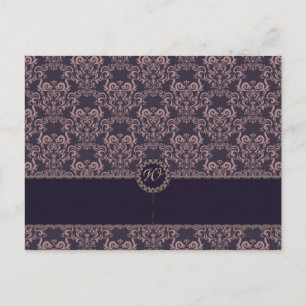Lila Damask Lace Wedding Platzkarte Postkarte