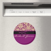 Lila Damask Magnet (In Situ (Geschirrspüler))